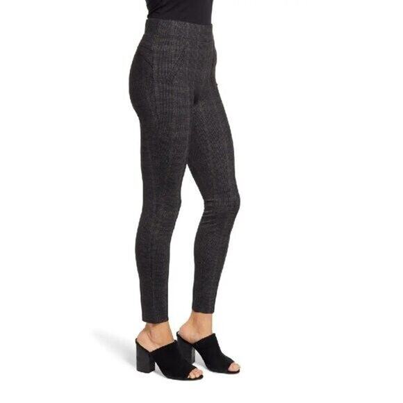 WIT & WISDOM NEW $68 Plaid Ankle Leggings in Charcoal Brown PM Petite Medium - Picture 2 of 5